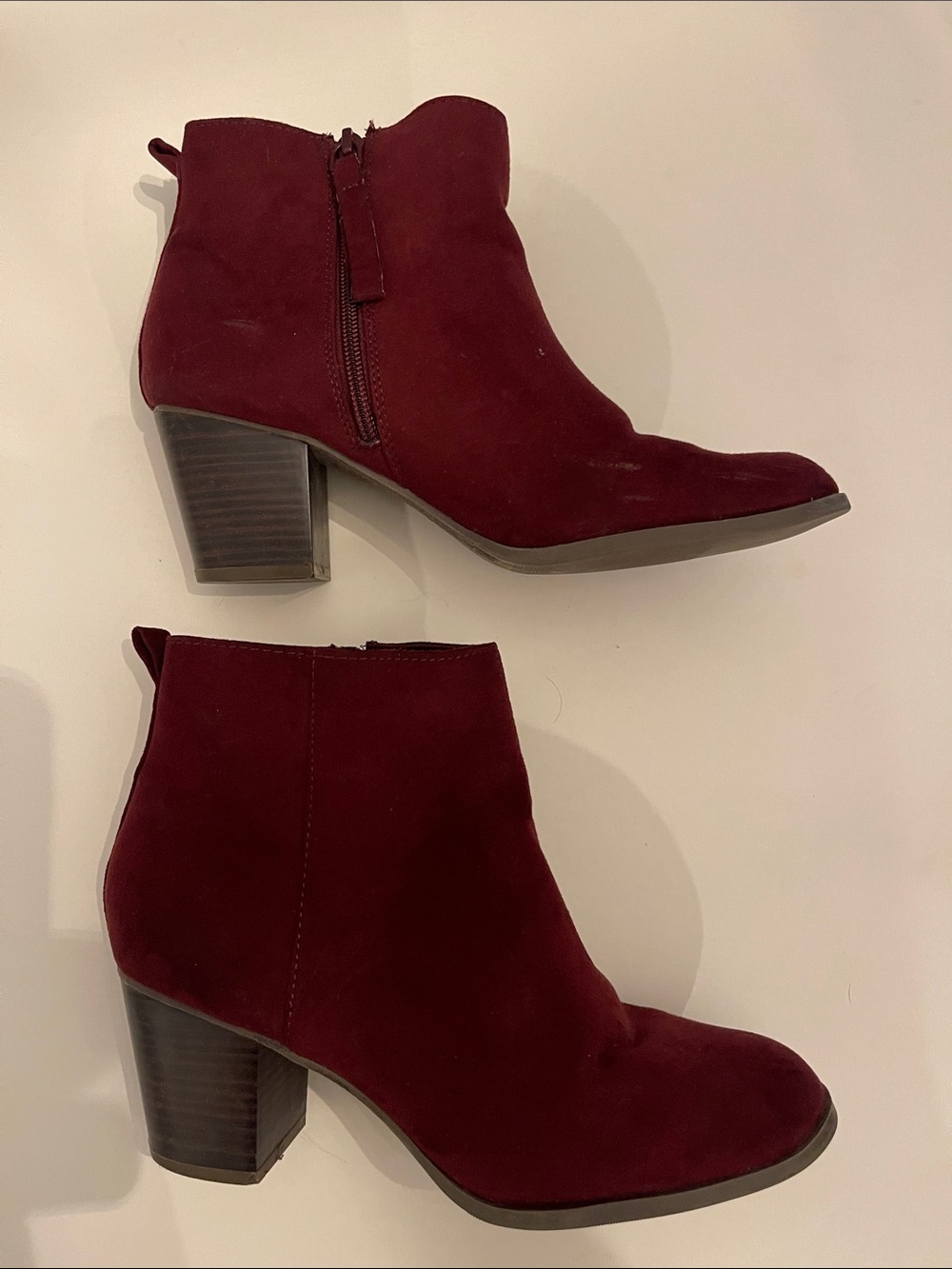 Old Navy Burgundy Suede Ankle Booties